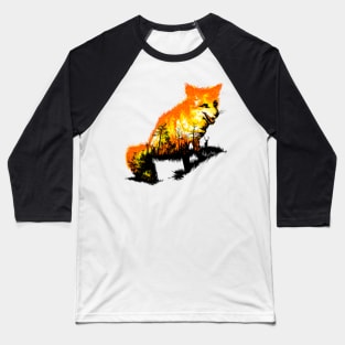 Fire Fox Forest Fire Baseball T-Shirt